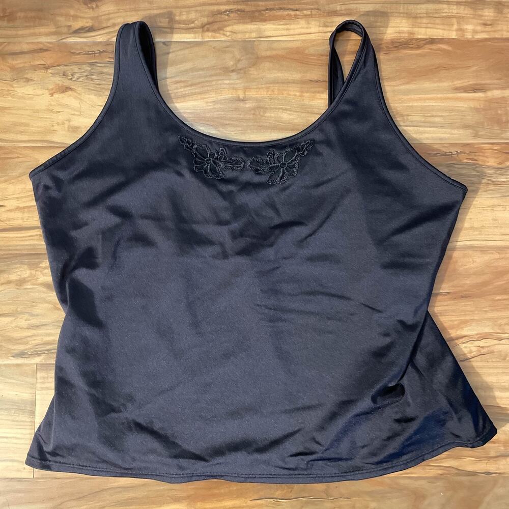 Vassarette Lined Camisole Vintage Style 17-822 Size 4XL Black, 90's